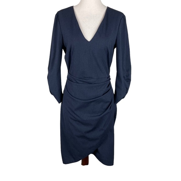 Zara Basic V Neck Ruched Side Dress - Picture 1 of 11